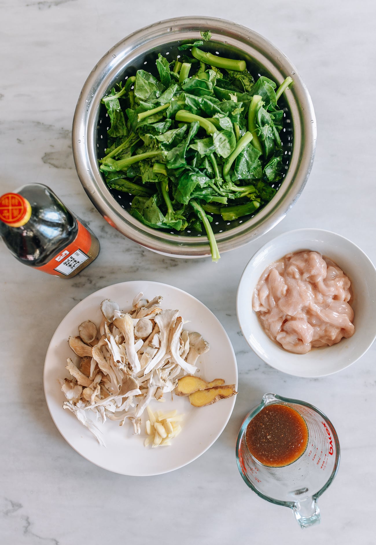 Chicken with Chinese Broccoli & Mushrooms