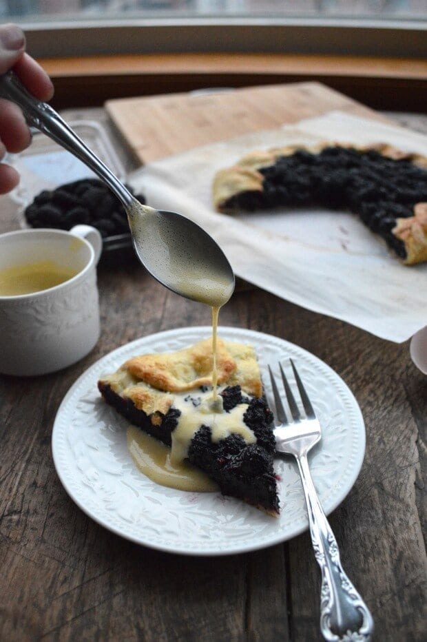 Mulberry Galette w/ Vanilla Sauce