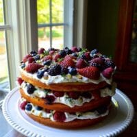 triple layer berry cake