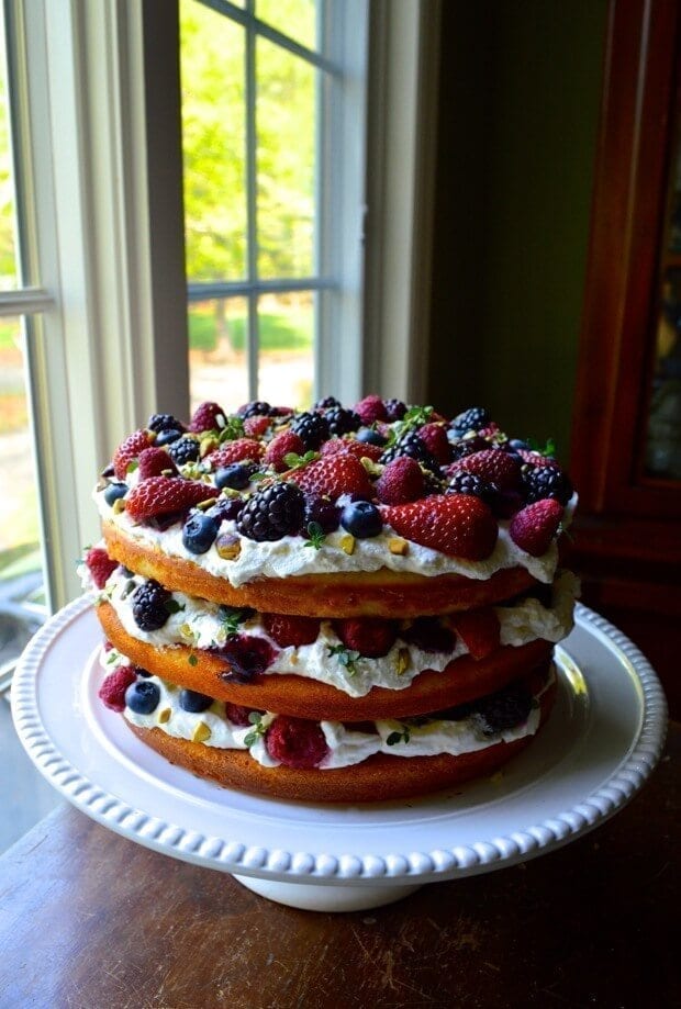 triple layer berry cake