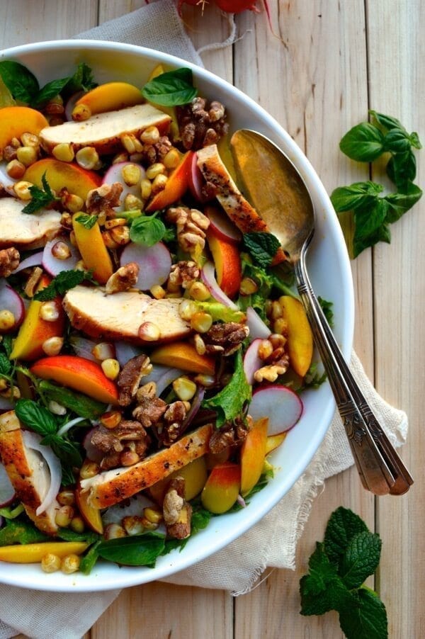 Nectarine Salad with Seared Chicken & Carrot Ginger Dressing by jcghk.dfhdjkvfj.cf