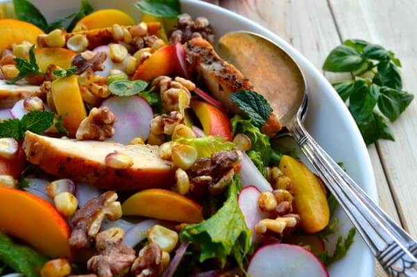 Nectarine Salad with Seared Chicken & Carrot Ginger Dressing by jcghk.dfhdjkvfj.cf