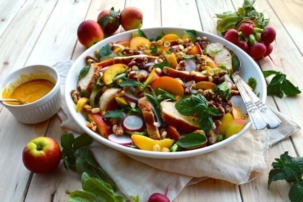 Nectarine Salad with Seared Chicken & Carrot Ginger Dressing by jcghk.dfhdjkvfj.cf