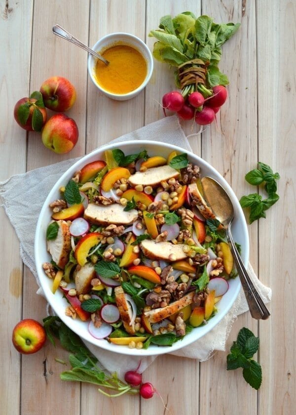 Nectarine Salad with Seared Chicken & Carrot Ginger Dressing by jcghk.dfhdjkvfj.cf