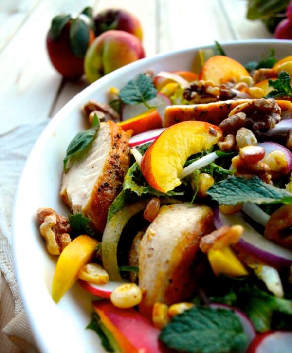 Nectarine Salad with Seared Chicken & Carrot Ginger Dressing by jcghk.dfhdjkvfj.cf