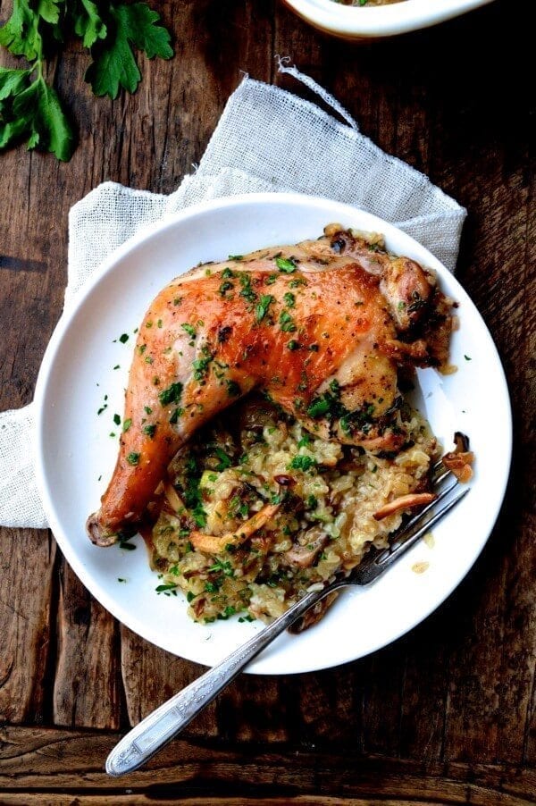 Roast Chicken on Wild Mushroom Sticky Rice "Risotto" by jcghk.dfhdjkvfj.cf