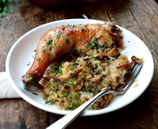 Roast Chicken on Wild Mushroom Sticky Rice "Risotto" by jcghk.dfhdjkvfj.cf