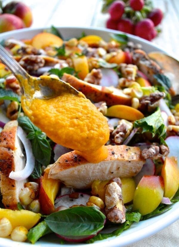 Nectarine Salad with Seared Chicken & Carrot Ginger Dressing by jcghk.dfhdjkvfj.cf