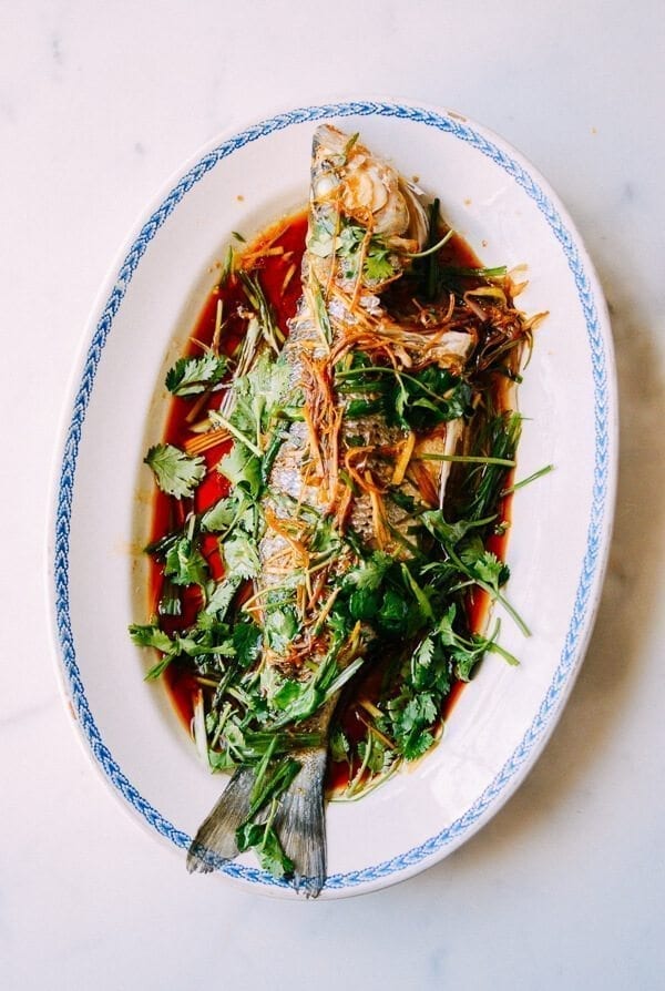 Steamed whole fish Cantonese style