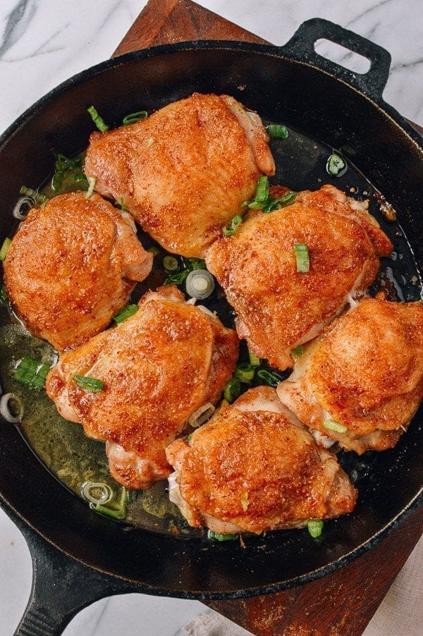 Baked spiced chicken thighs