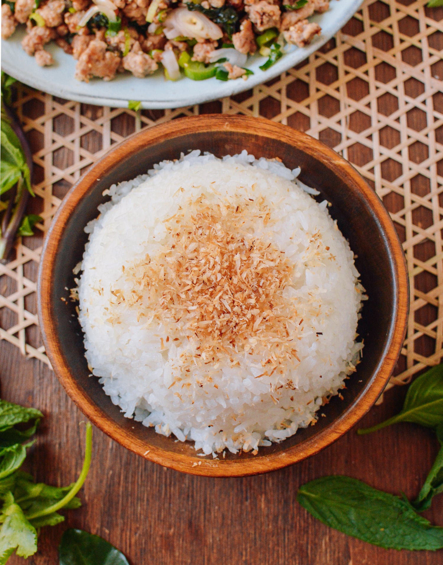 Coconut Rice with toasted coconut