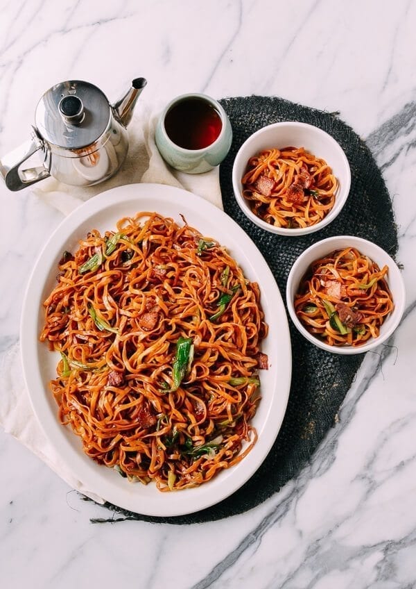 Bacon & Scallion Egg Noodle Stir-fry