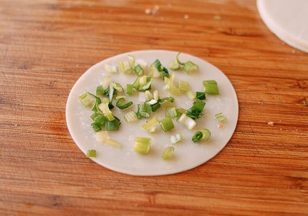 Scallions on dumpling wrapper with oil and salt, jcghk.dfhdjkvfj.cf