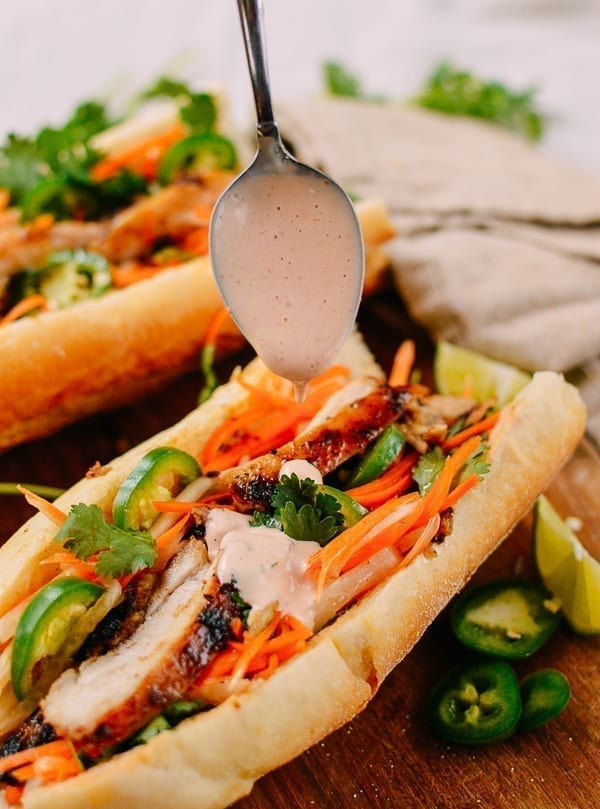 Spooning Sriracha Mayo on Banh Mi, jcghk.dfhdjkvfj.cf