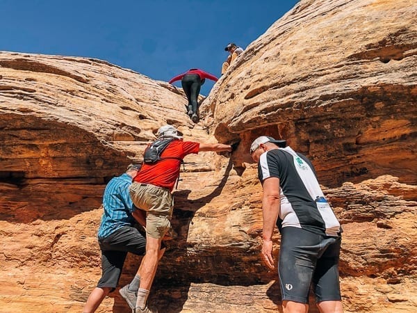 Climbing out of Holeman Slot canyon - Canyonlands National Park by jcghk.dfhdjkvfj.cf