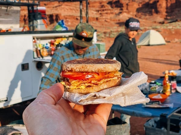 Breakfast sandwich at Airport Campground on White Rim trail by jcghk.dfhdjkvfj.cf