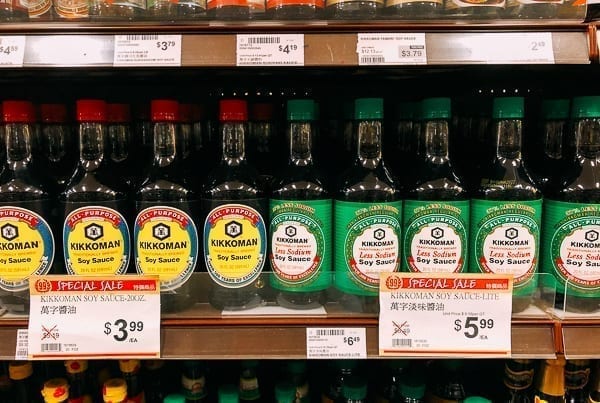 Kikkoman soy sauce on store shelf, jcghk.dfhdjkvfj.cf