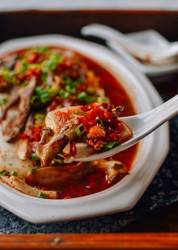 Spicy Hunan Steamed Tofu & Mushrooms