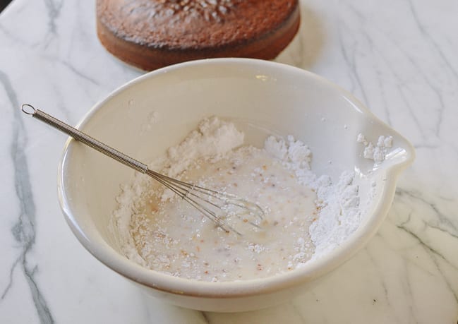 Making osmanthus glaze with powdered sugar, milk, and osmanthus syrup, jcghk.dfhdjkvfj.cf