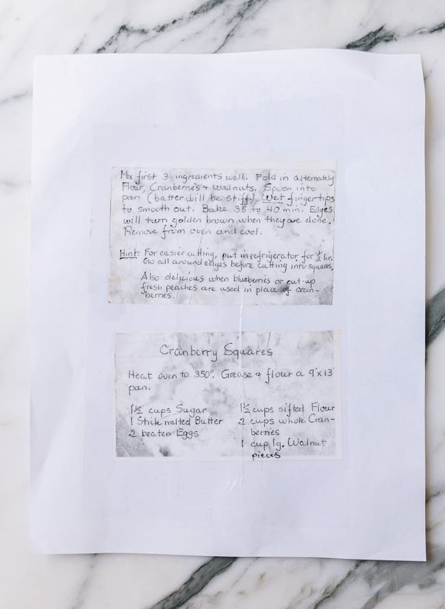 Original handwritten cranberry square recipe, jcghk.dfhdjkvfj.cf
