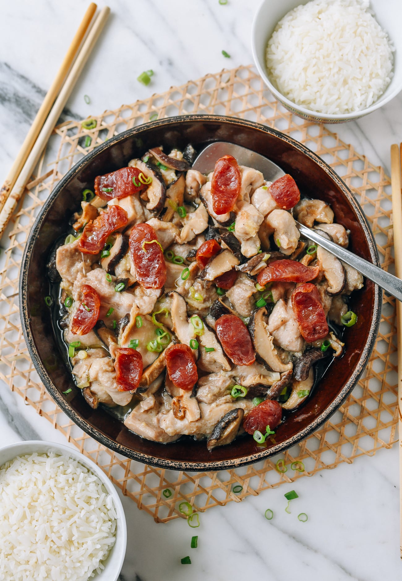 Steamed Chicken with Lap Cheong