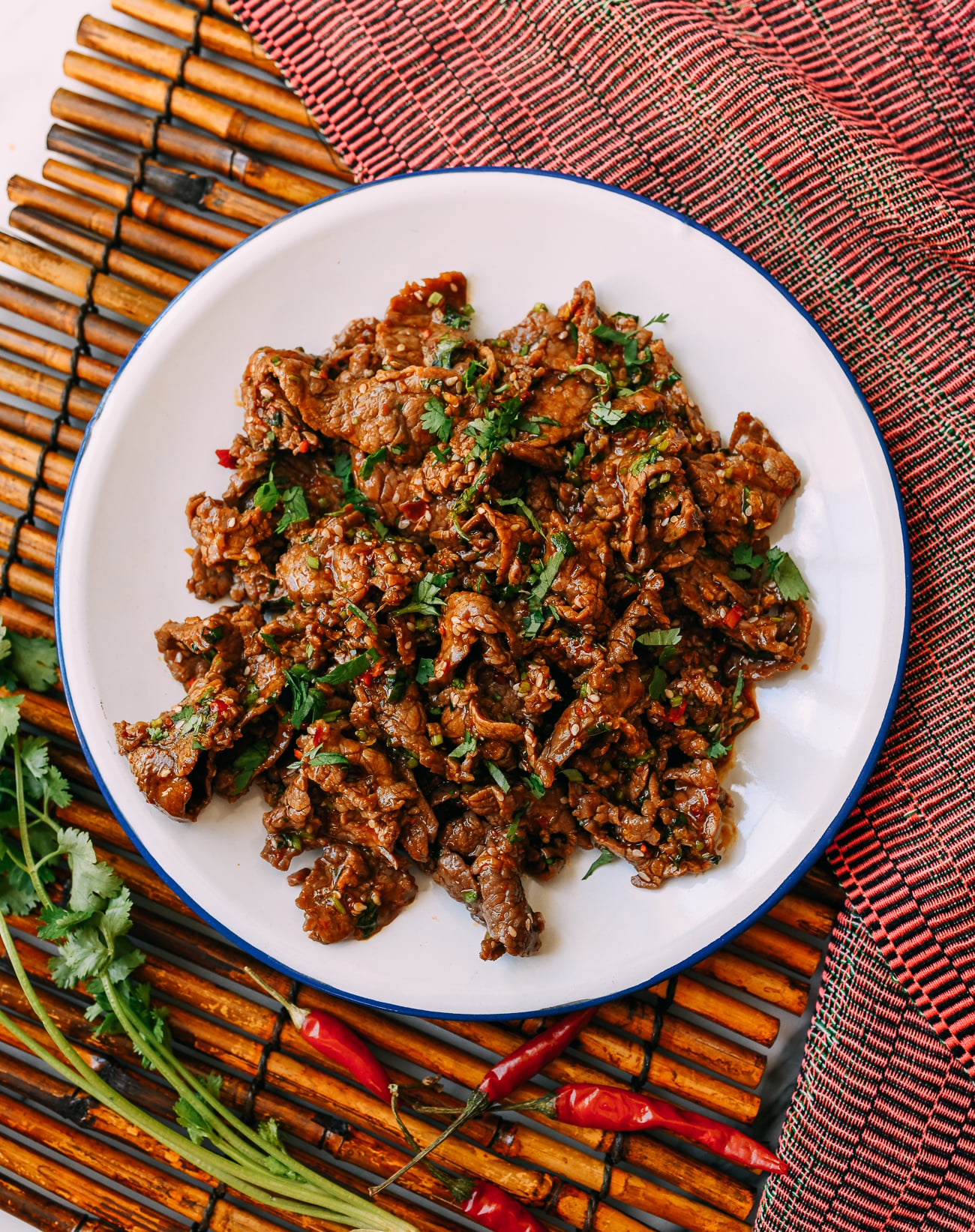 Chinese spicy beef salad