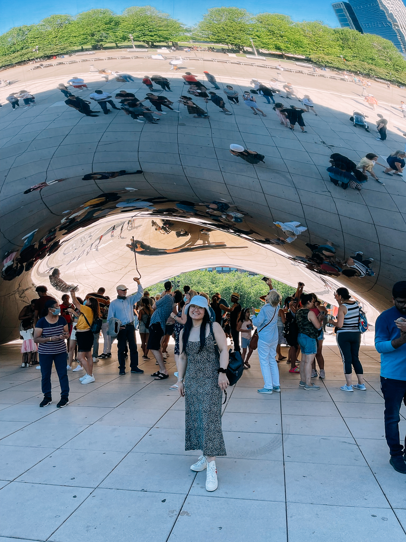 Kaitlin under the Bean in Millennium Park