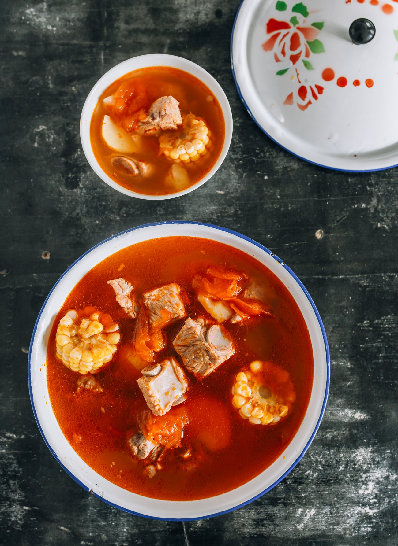 Tomato Potato Corn Soup with Pork Ribs