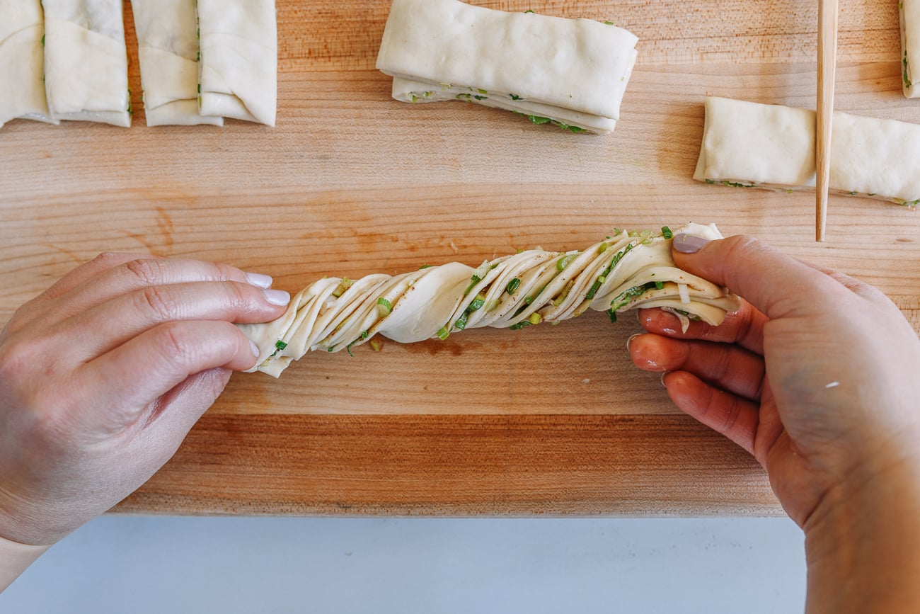 twisting dough