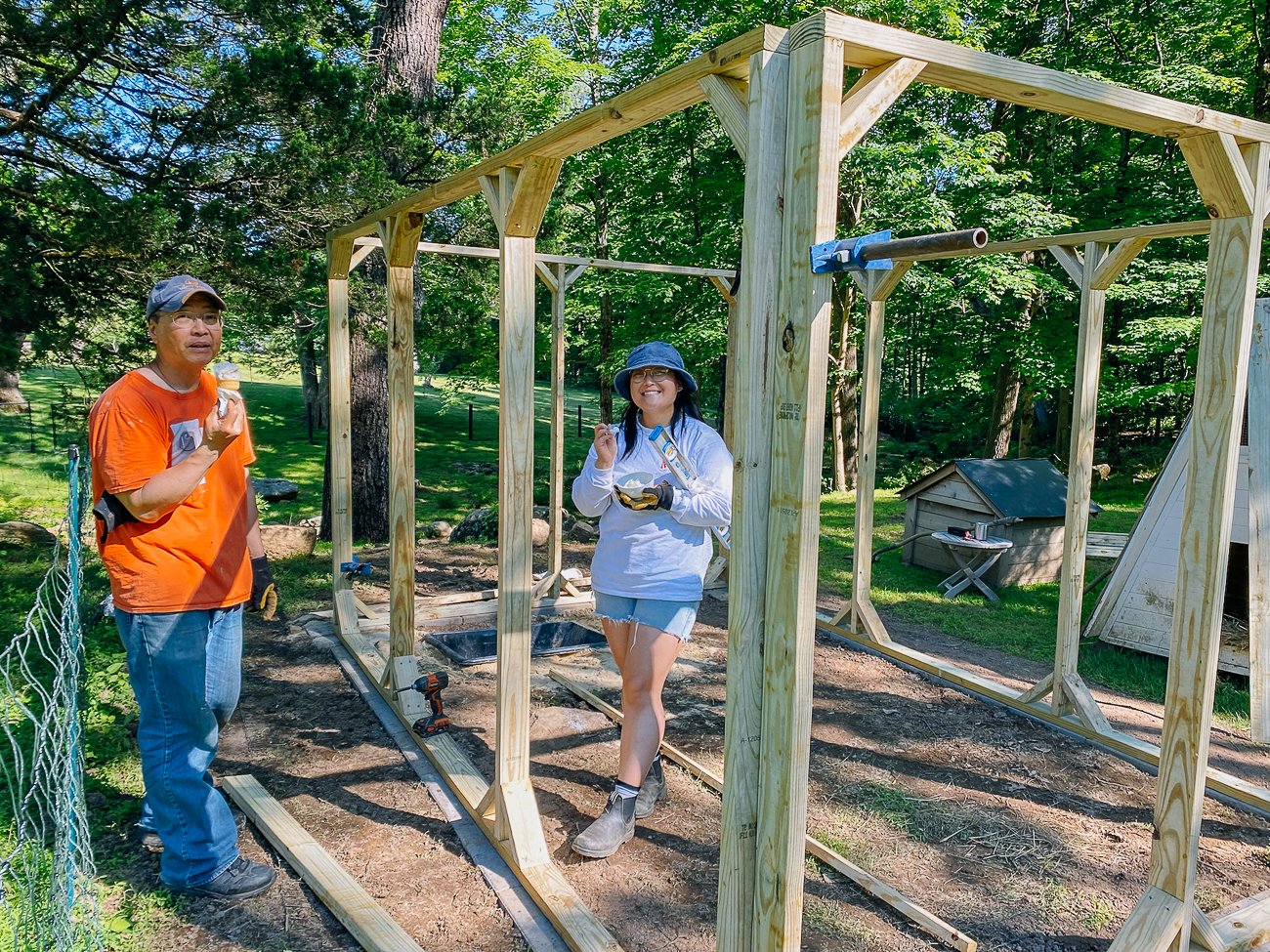 Bill and Kaitlin working on duck run