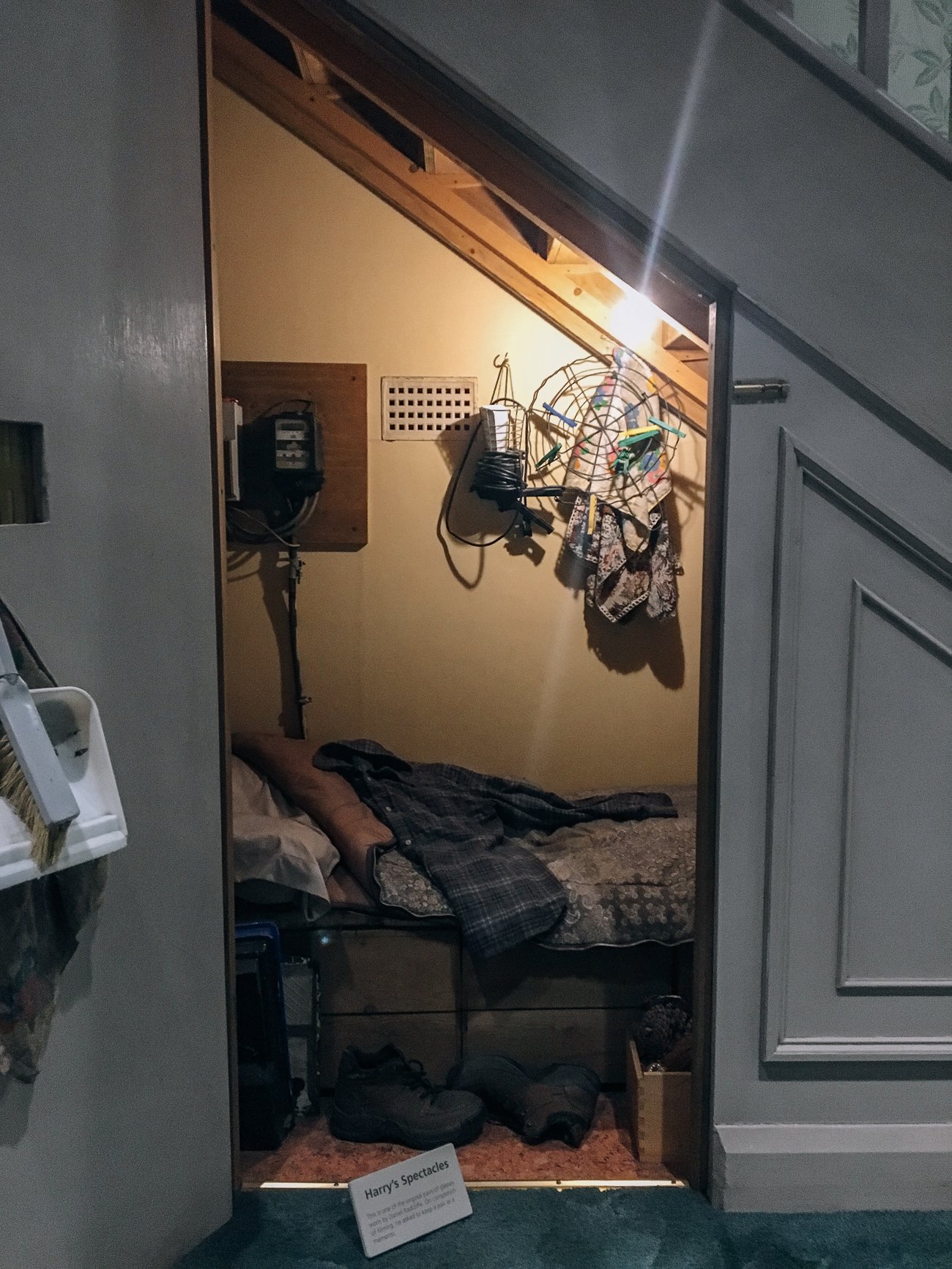 Harry's cupboard under the stairs at the Harry Potter studio tour