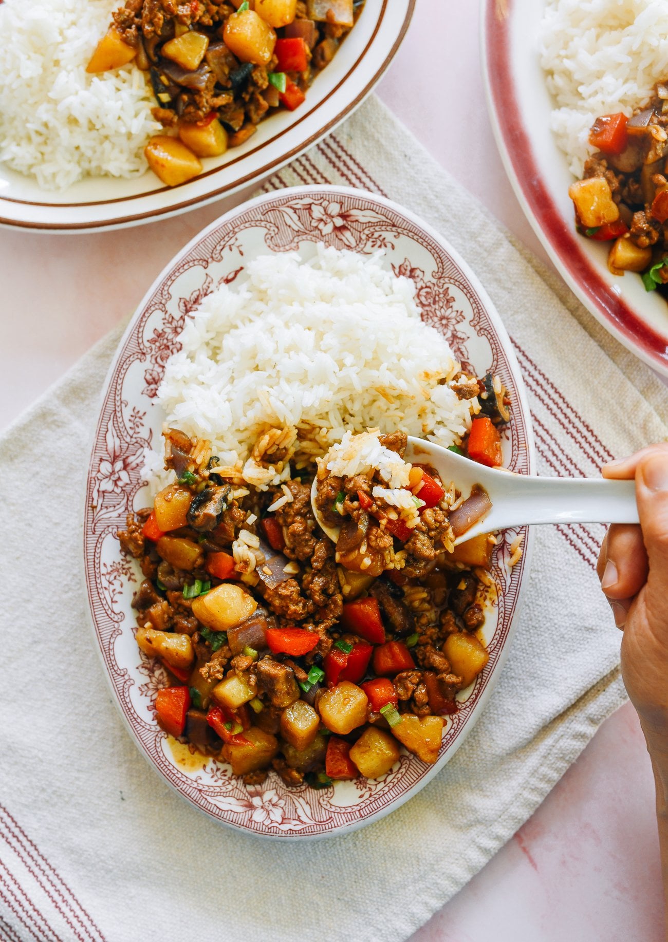 Braised Ground Pork & Potatoes 