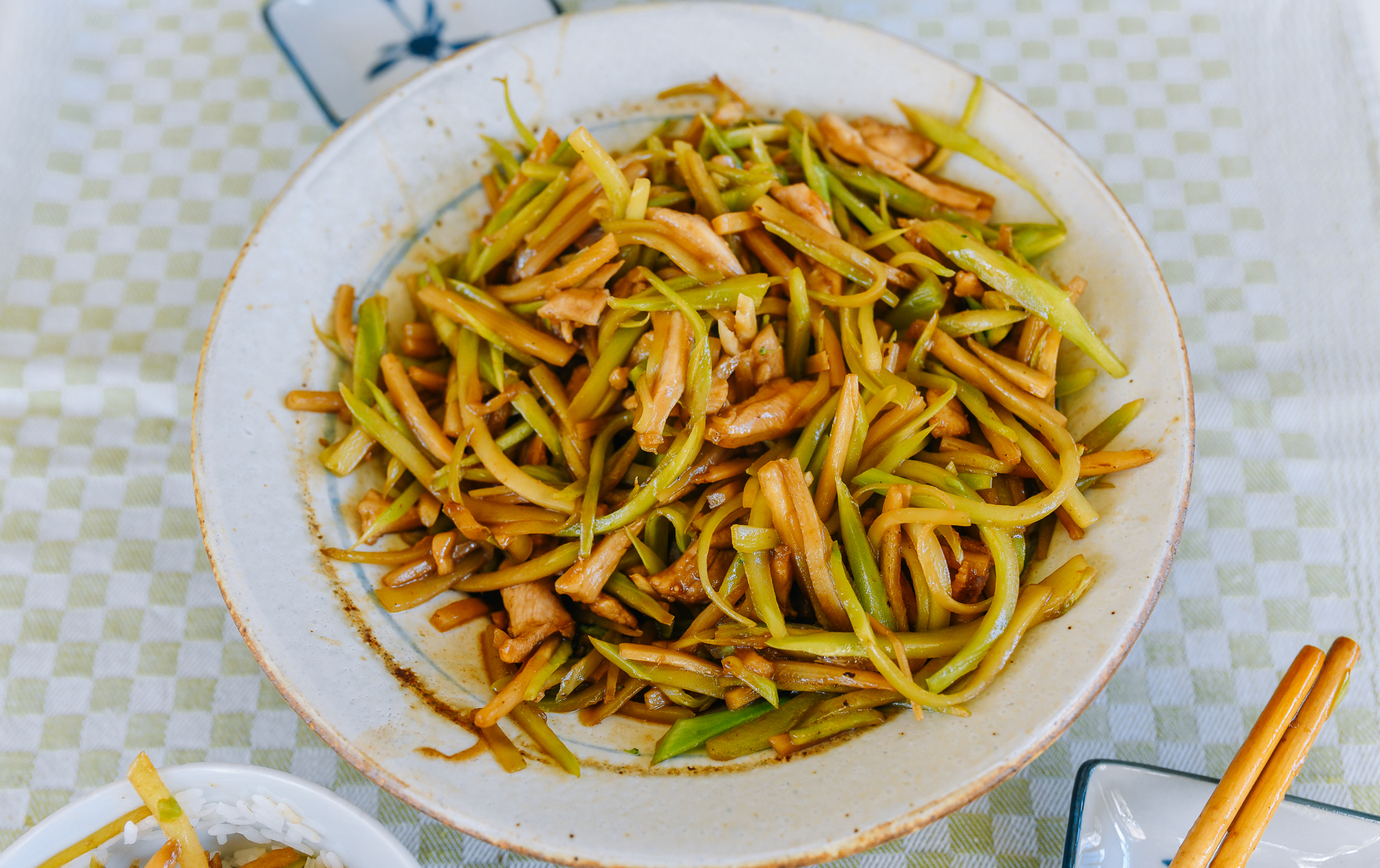 broccoli stem stir-fry