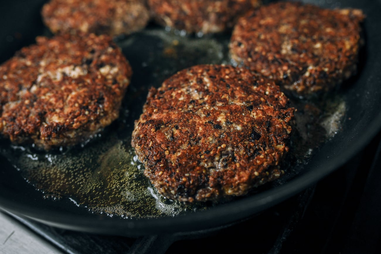 pan-fried tofu burgers