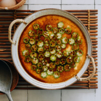 steamed egg with okra