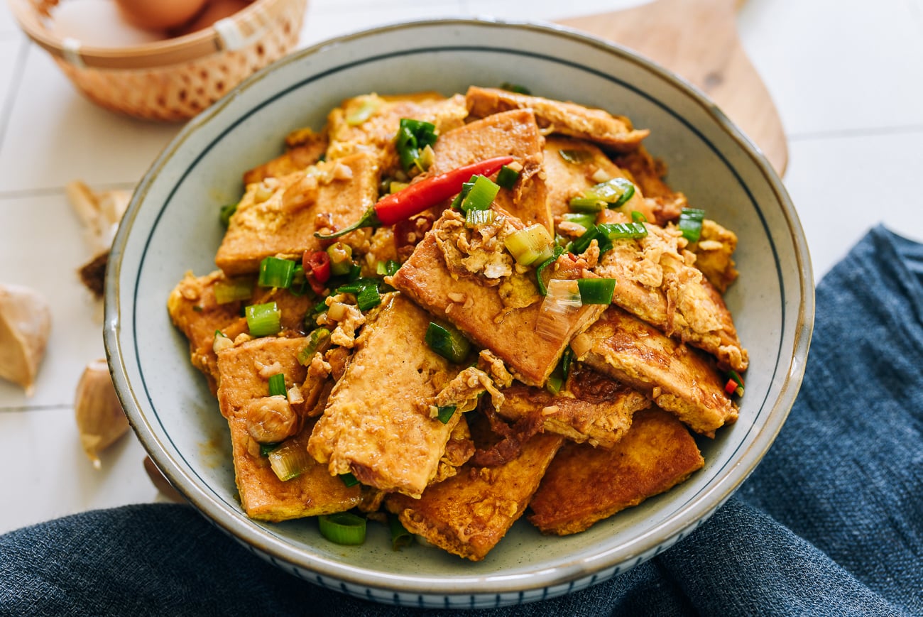 Chinese egg hugging tofu dish