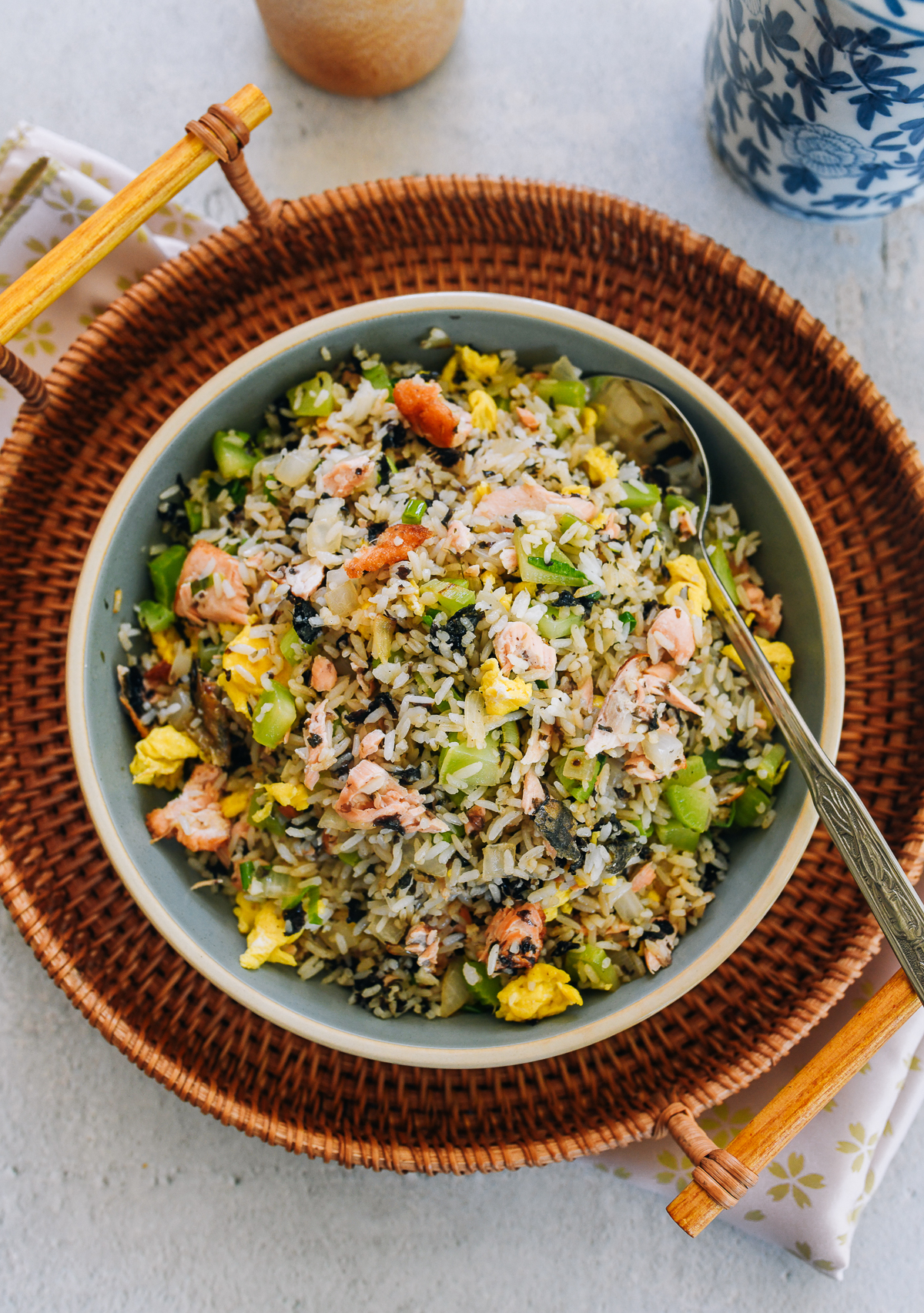 Plate of Salmon Fried Rice