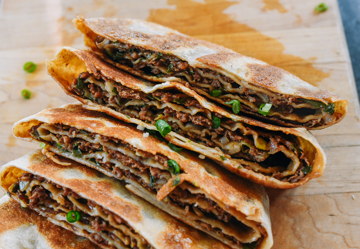 Chinese meat pie pieces