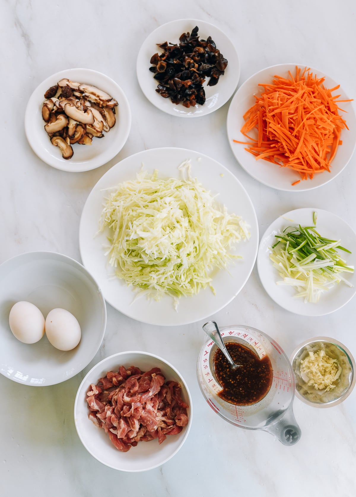 American Chinese moo shu pork ingredients