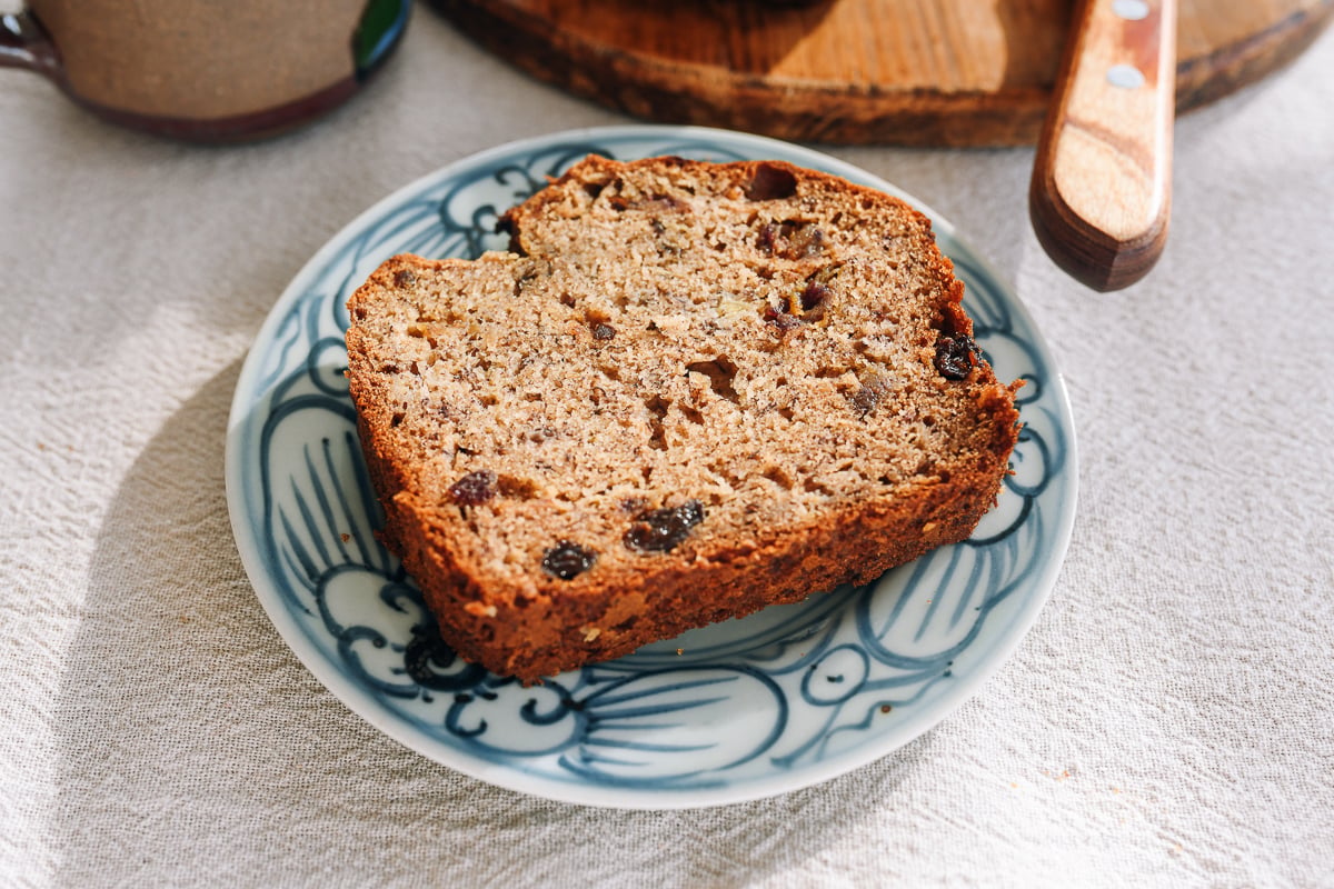 slice of sugar-free banana bread