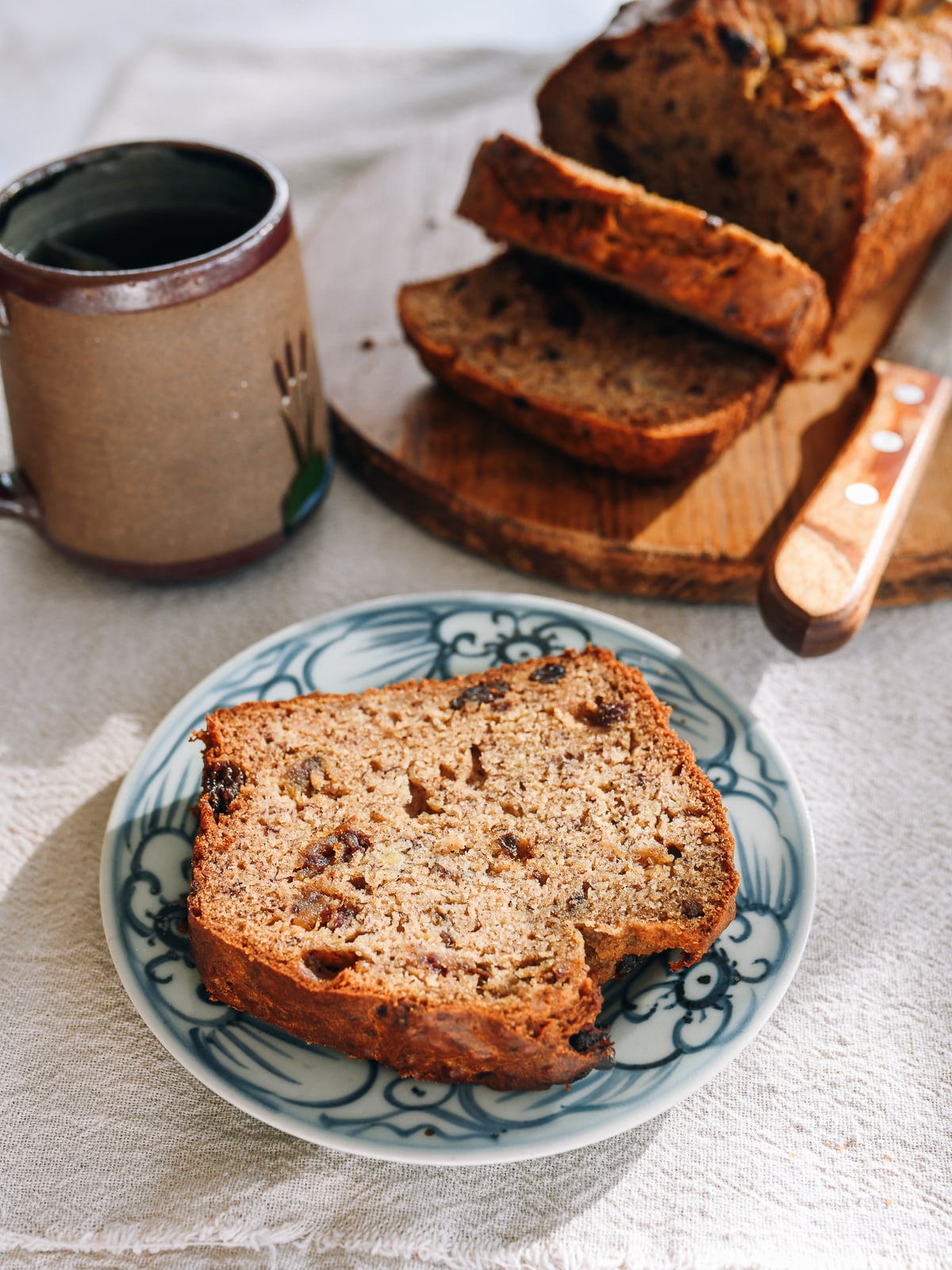 no sugar banana bread slice