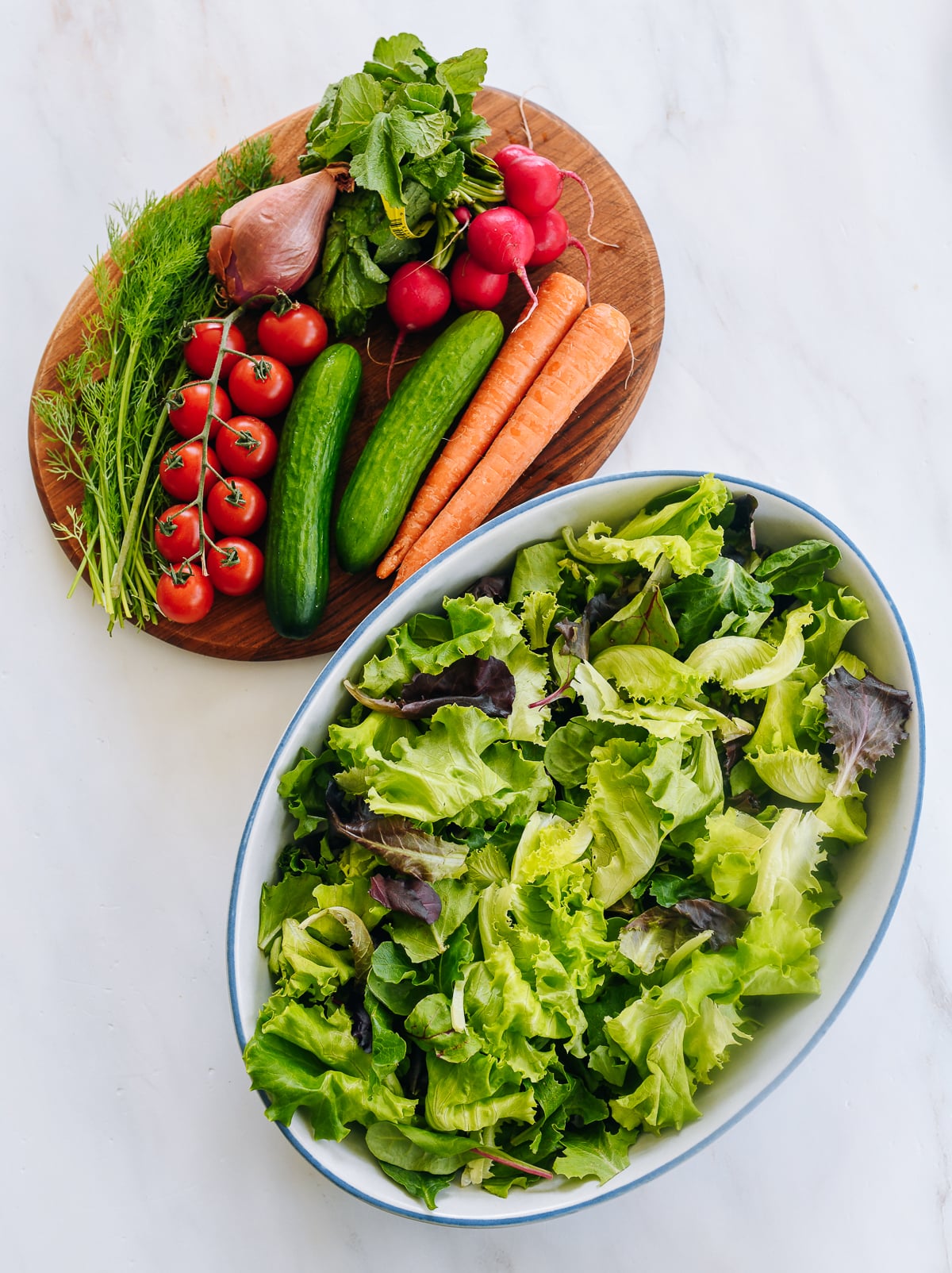 preparing an easy side salad