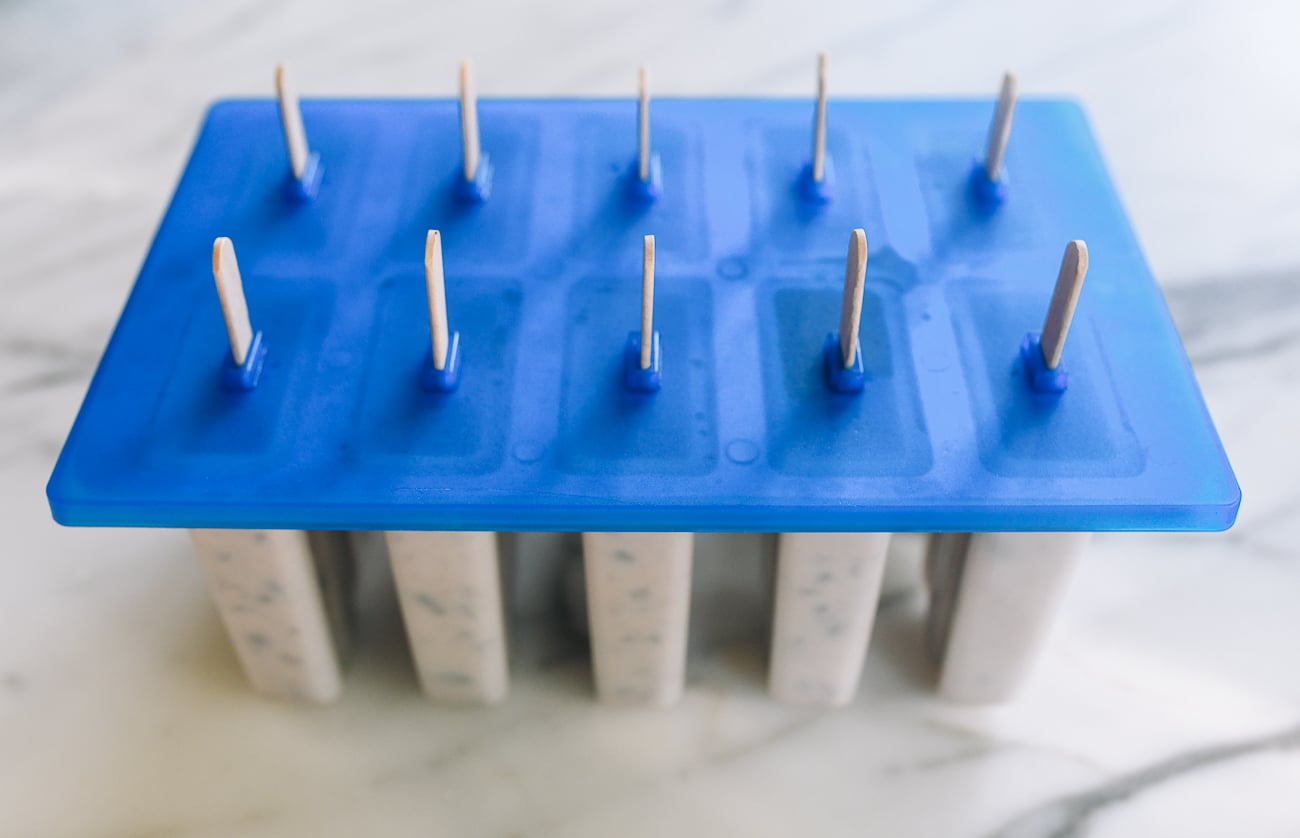 popsicle mold with popsicle sticks
