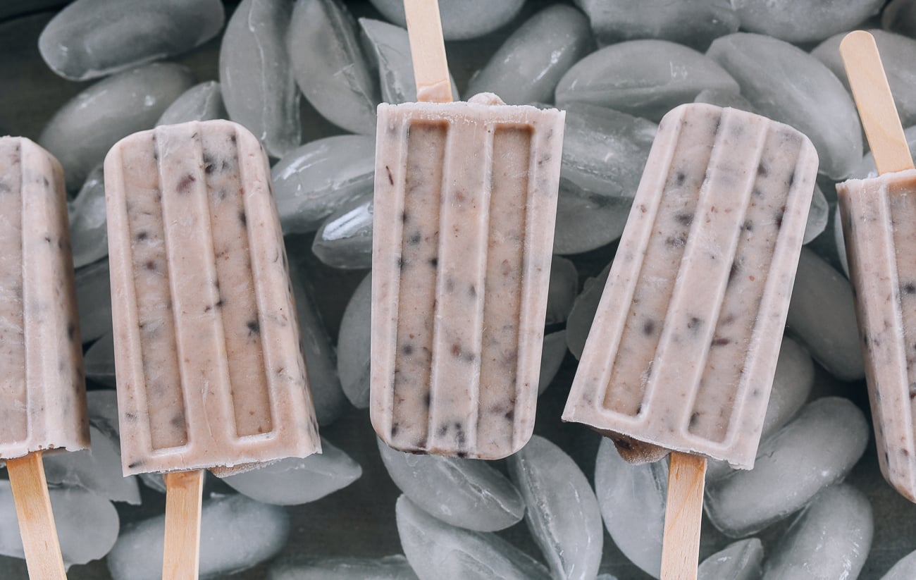 red bean popsicles on ice